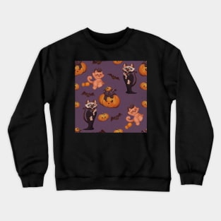 spooky halloween pattern with dracula Crewneck Sweatshirt